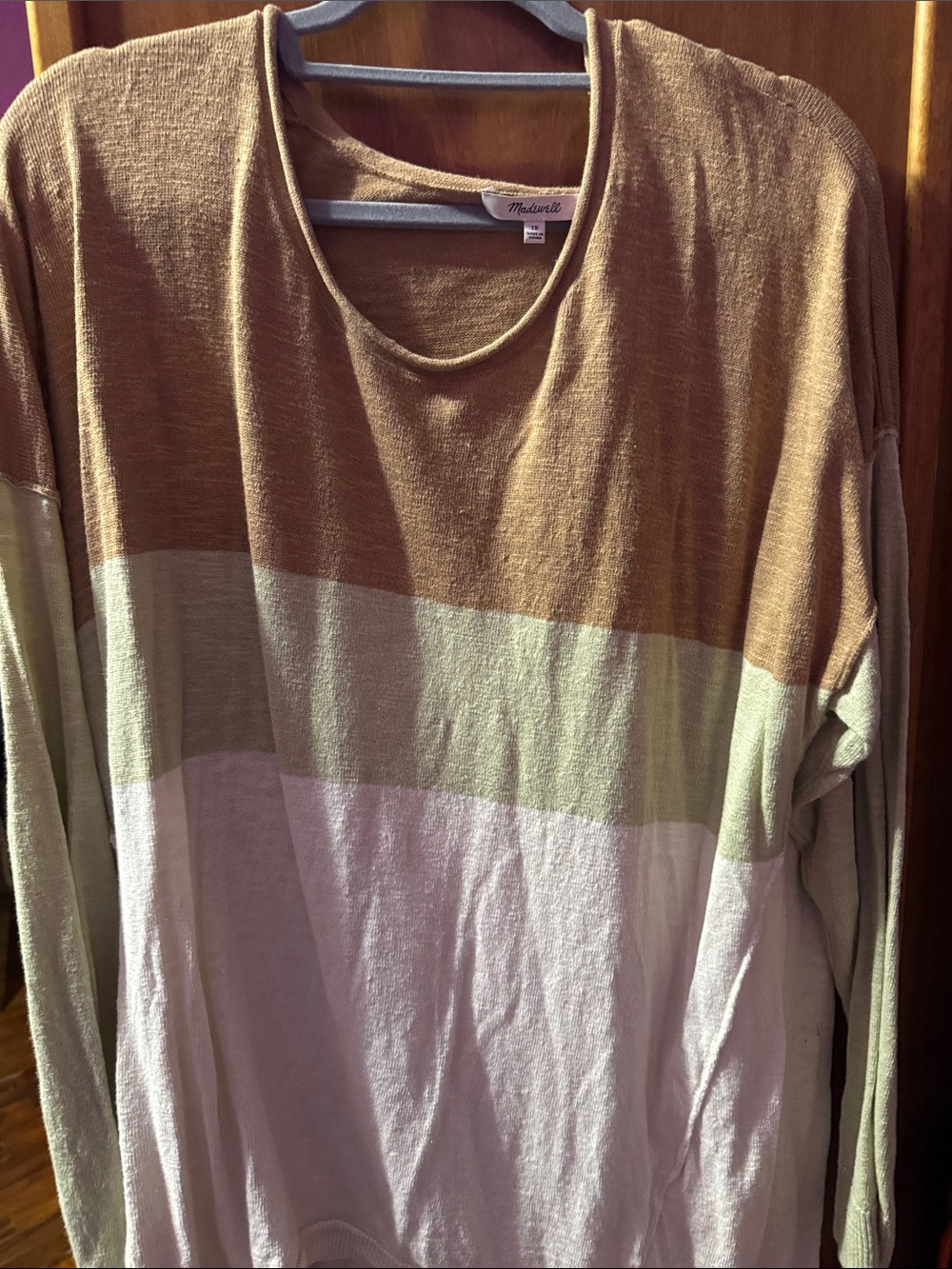 Madewell Colorblock Short Sleeve Tee in Brown, Green, White size 1x